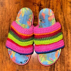 Colorful Farm Rio slides perfect for a day at the beach or a tropical vacation.